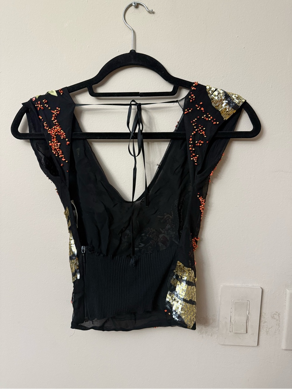 Blumarine SS2000 Runway Sequin Bead Embellished Dragon Embroidered IT40 - Picture 2 of 5